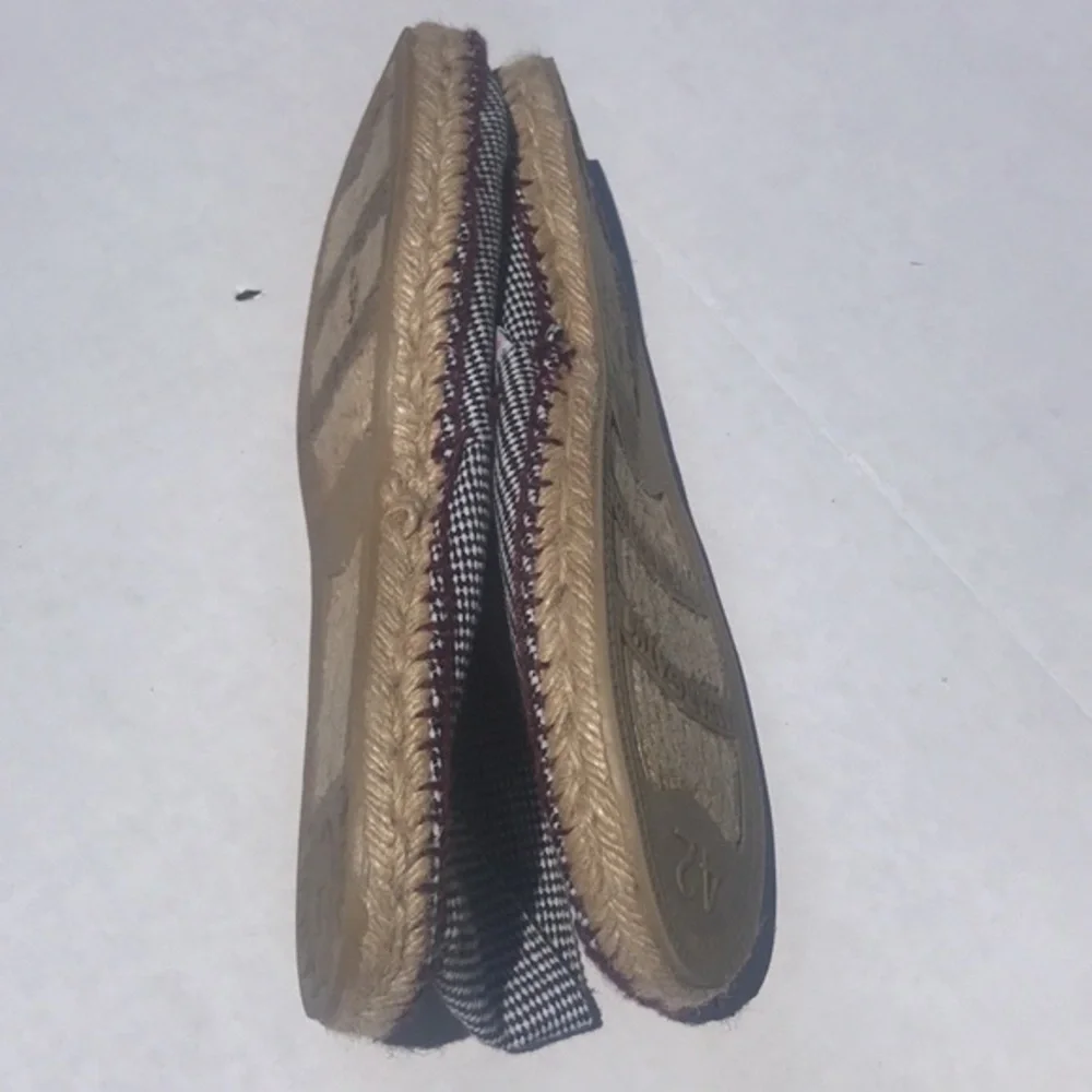 Handmade Spanish Espadrilles Gingham Brown/White